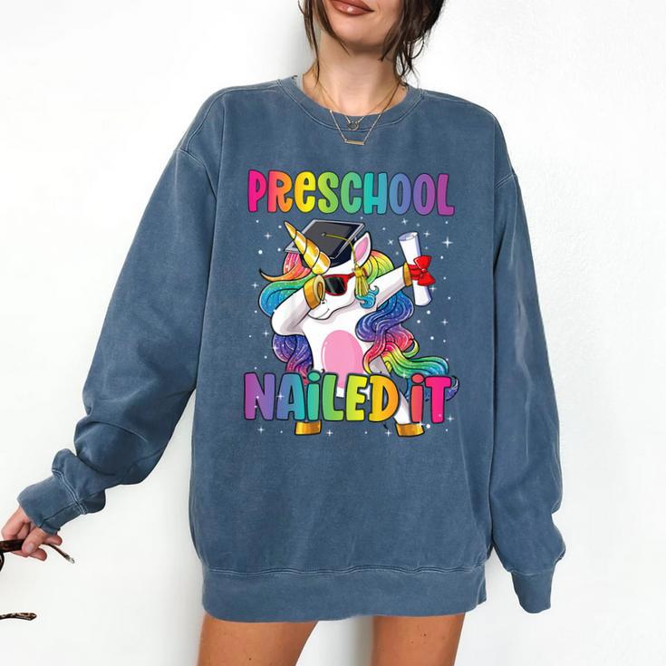 Kids Preschool Graduate Unicorn Nailed It Preschool Graduation Comfort Colors Sweatshirt