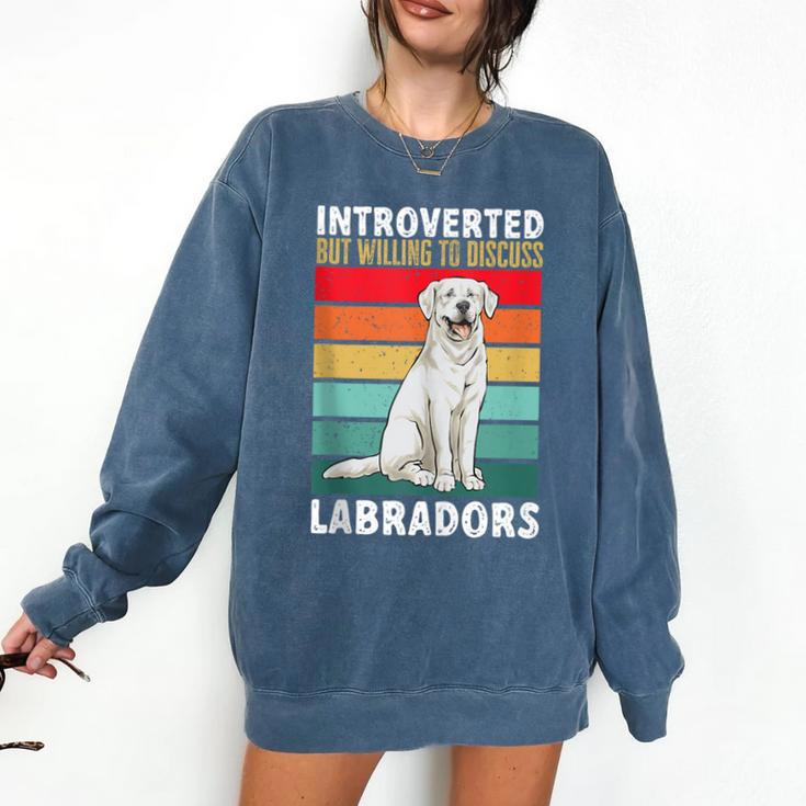 Labrador Retriever Introvert White Lab Comfort Colors Sweatshirt