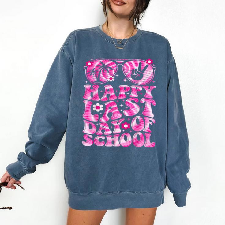 Last Day Of School Teacher Students School Graduation Groovy Comfort Colors Sweatshirt