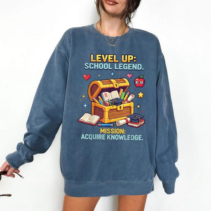 Level Up School Legend Video Game Pixel Art Graduation Comfort Colors Sweatshirt