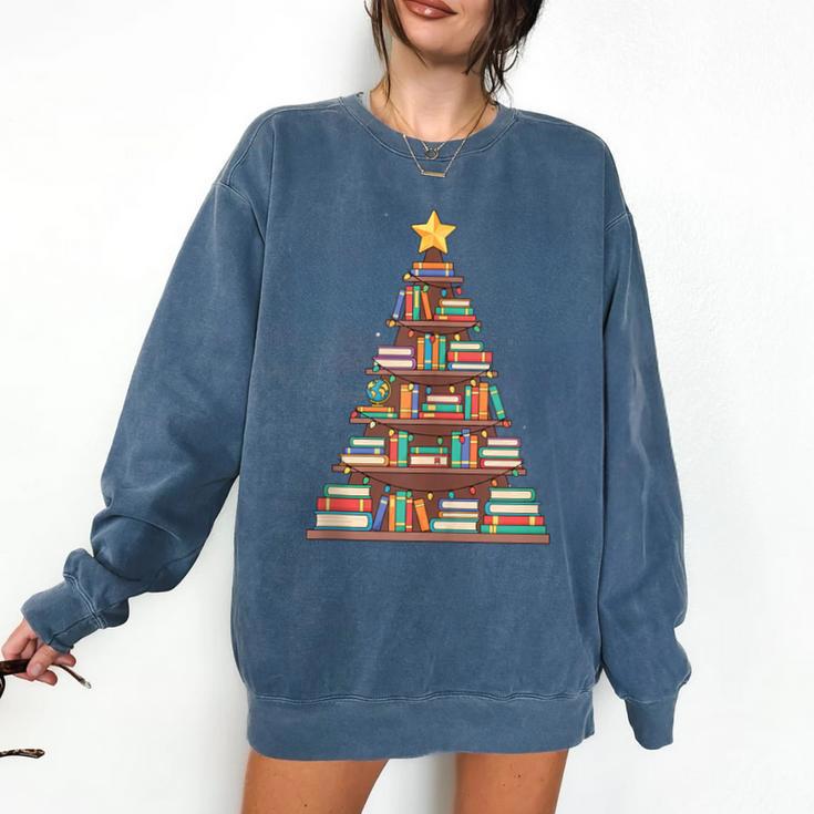 Literary Book Tree Bookish Shelf Art For Avid Readers Comfort Colors Sweatshirt