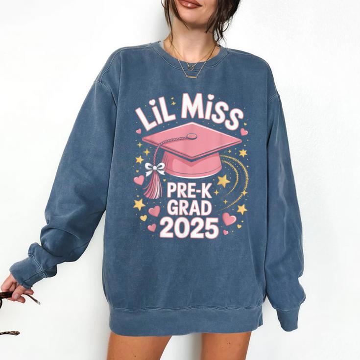 Little Miss Pre-K Grad 2025 Preschool Graduation Girls Kids Comfort Colors Sweatshirt