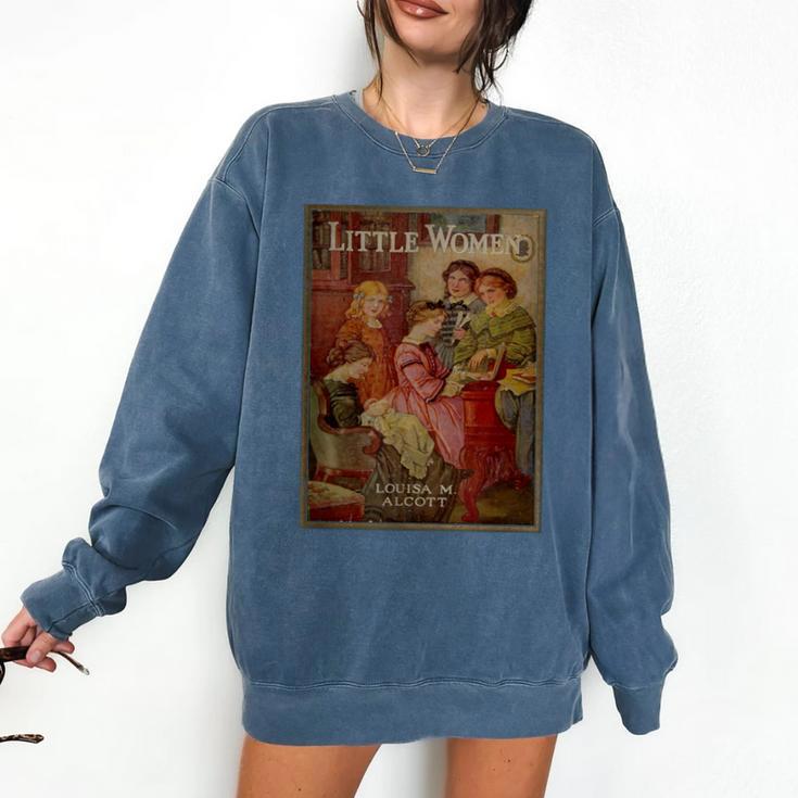 Louisa May Alcott Coming Of Age Novel Little Women Book Cover Small Comfort Colors Sweatshirt