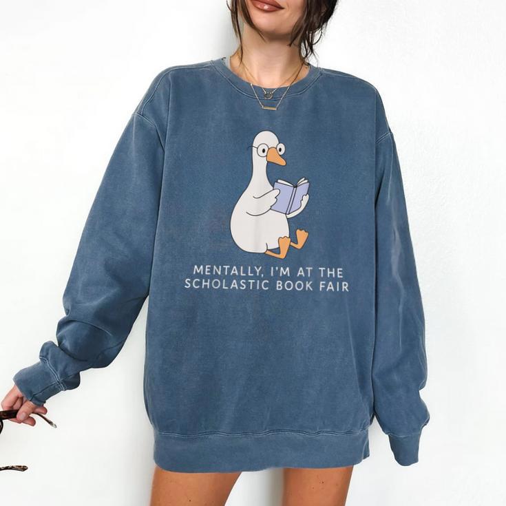 Mentally At The Scholastic Book Fair Retro Vintage Trendy Comfort Colors Sweatshirt