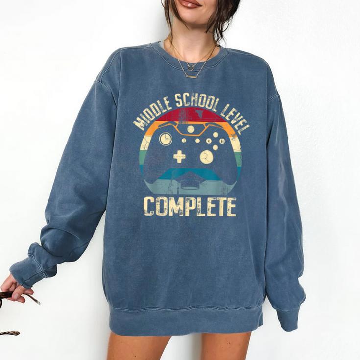 Middle School Level Complete Gamer Class Of 2024 Graduation Comfort Colors Sweatshirt
