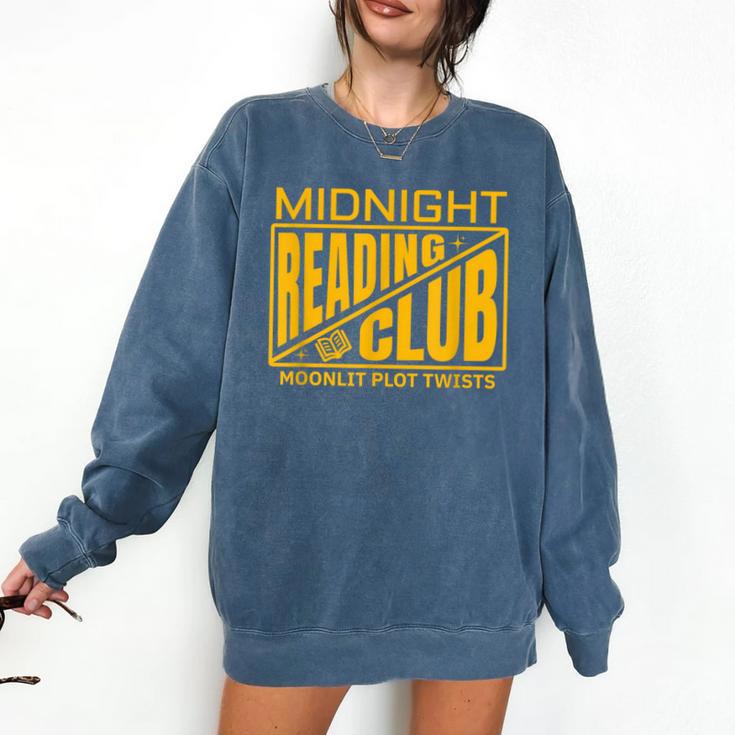 Midnight Reading Club Night Owl Book Readers Comfort Colors Sweatshirt
