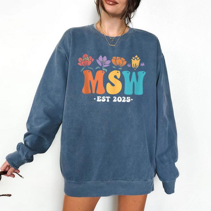 MSW Est 2025 Graduation School Social Worker Shirt Master Comfort Colors Sweatshirt