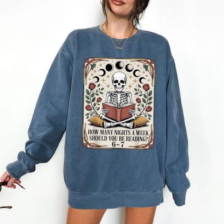 How Many Nights Reading Meme 6 7 Book Lover Comfort Colors Sweatshirt