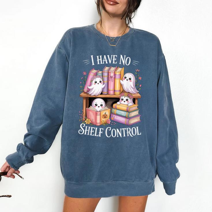 I Have No Shelf Control Ghost Reading Books Pun Comfort Colors Sweatshirt