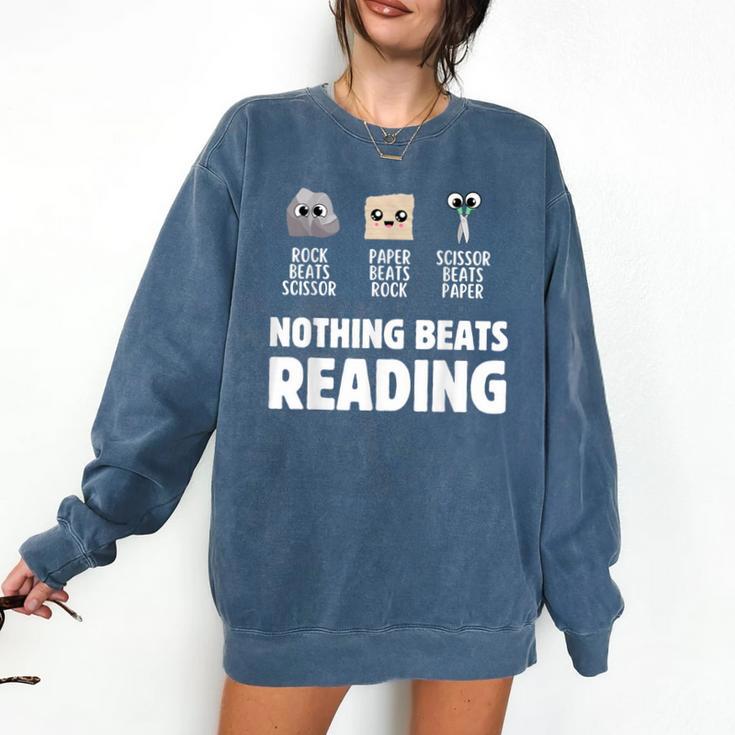 Nothing Beats Reading Librarian Book Bookworm Comfort Colors Sweatshirt
