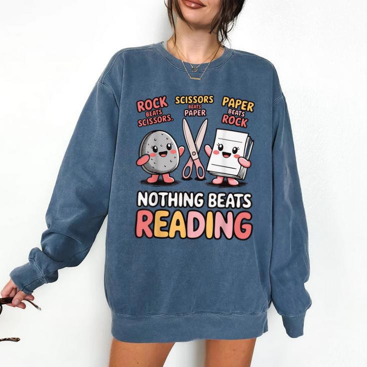 Nothing Goes Beyond Reading Rock Paper Scissors Book Comfort Colors Sweatshirt
