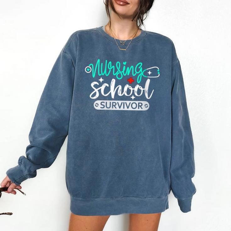 Nursing School Survivor RN Grad Nurse Graduation Student Comfort Colors Sweatshirt
