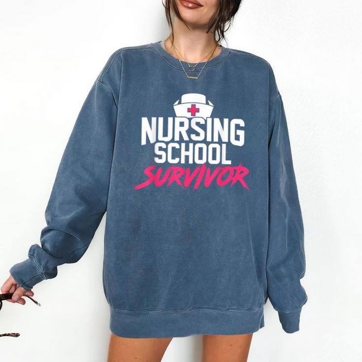 Nursing School Survivor Shirt Graduation Party Tee Comfort Colors Sweatshirt