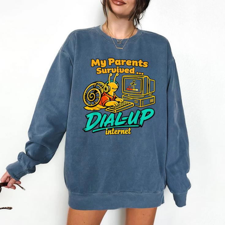 My Parents Survived Dial Up Internet Nostalgia 90s Comfort Colors Sweatshirt