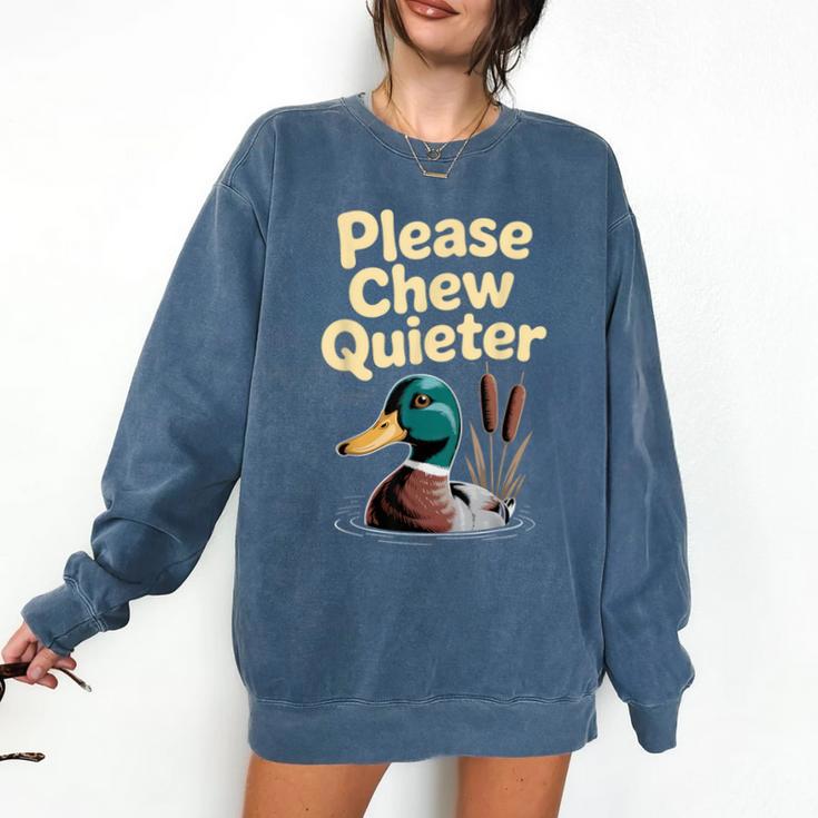 Please Chew Quieter Introvert Duck Lover Comfort Colors Sweatshirt