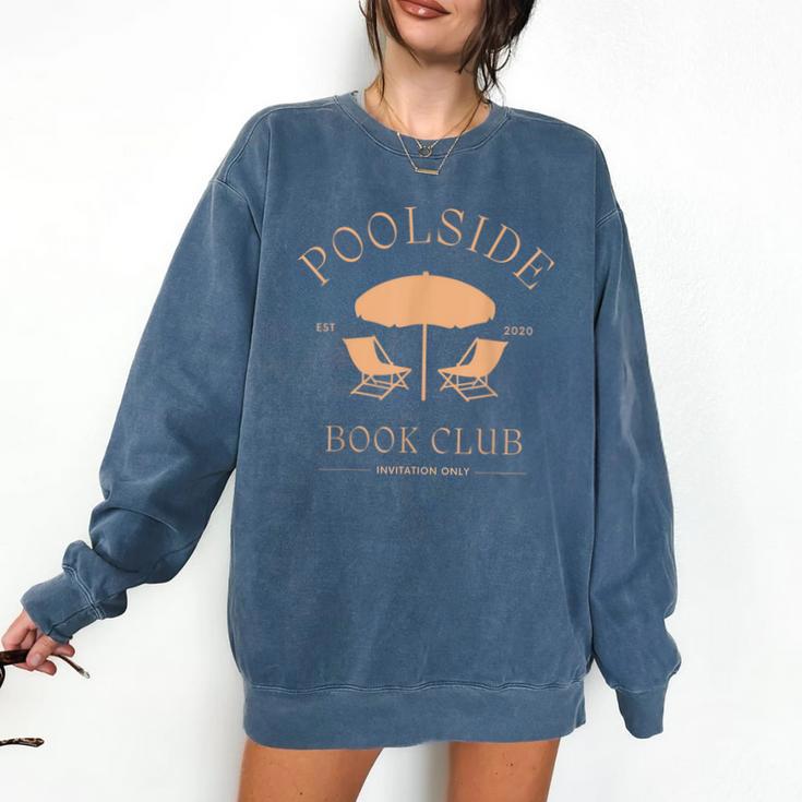 Poolside Book Club Summer Reading Book Lover Swimming Shirt For Men Women Comfort Colors Sweatshirt