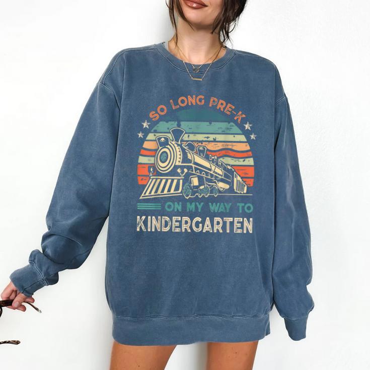 Pre-k Graduation To Kindergarten Retro Vintage Train Kids Comfort Colors Sweatshirt