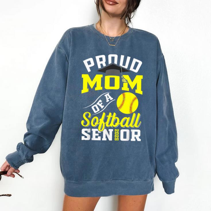 Proud Mom Of a Softball Senior Class Of 2025 Graduation Comfort Colors Sweatshirt
