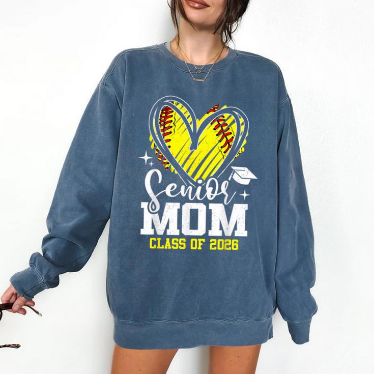 Proud Senior Mom Class Of 2026 Softball Graduation Heart Comfort Colors Sweatshirt