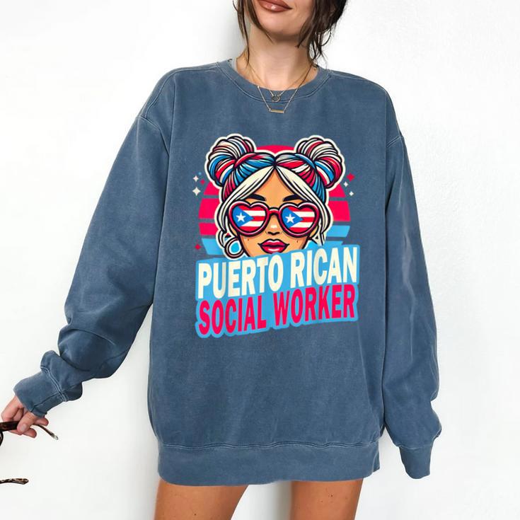 Puerto Rican Latina Social Worker MSW Masters Graduation Comfort Colors Sweatshirt