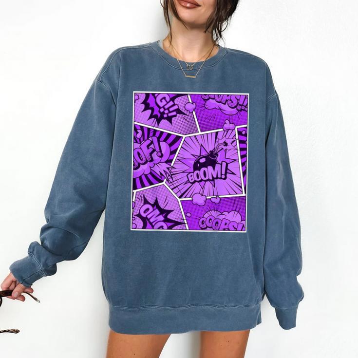 Purple Comic Book Purple Color Graphic Comfort Colors Sweatshirt