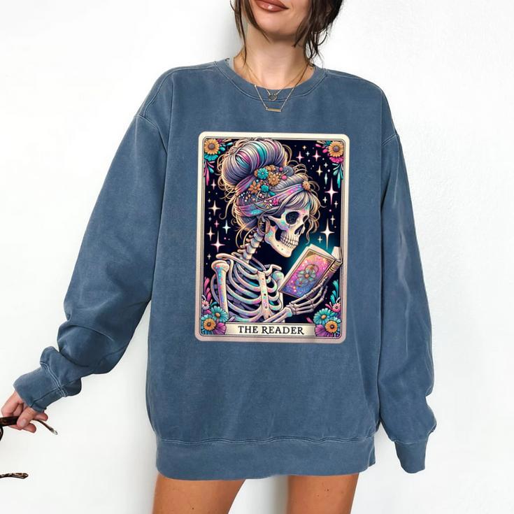 The Reader Tarot Card Women Book Lover Librarian Read Comfort Colors Sweatshirt