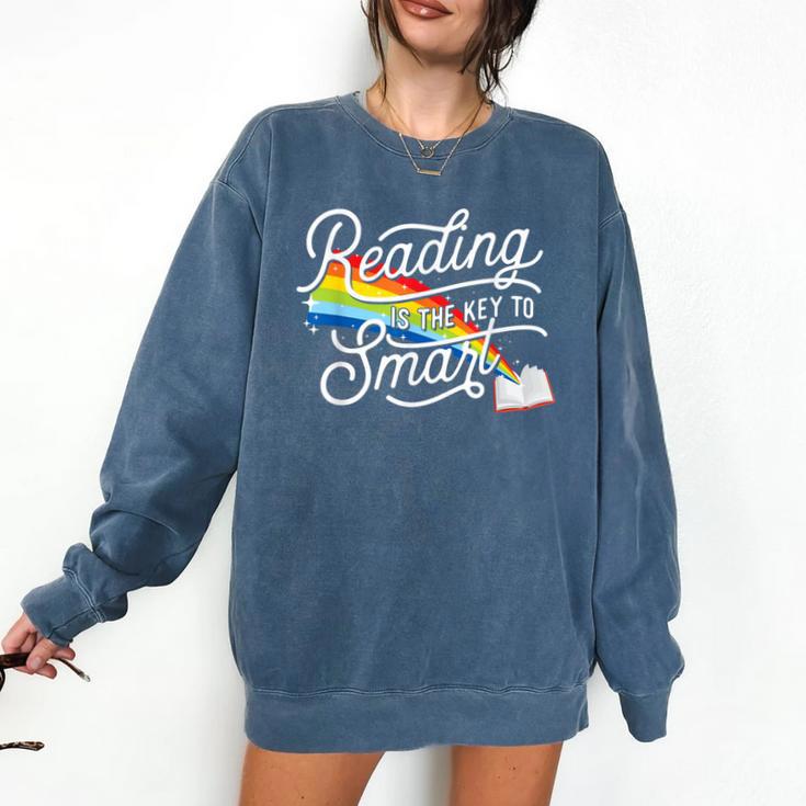 Reading Is The Key To Smart Book Lover Bookworm Reader Comfort Colors Sweatshirt