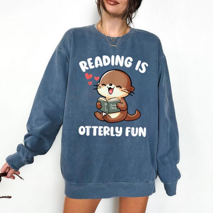 Reading Is Otterly Fun Otter Bookworm Book Lover Librarian Comfort Colors Sweatshirt