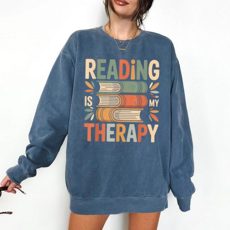 Reading Is My Therapy Book Lover Comfort Colors Sweatshirt