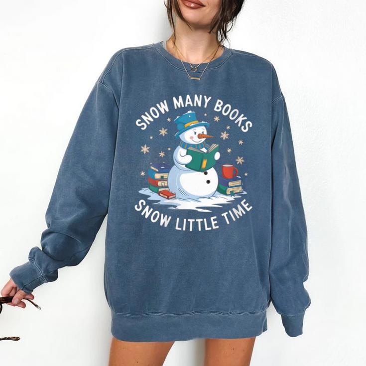 Reading Snowman So Many Books Christmas Books Readers Comfort Colors Sweatshirt