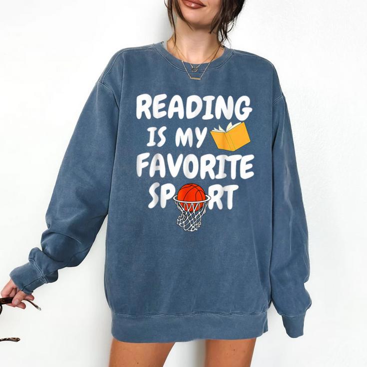 Reading Is My Tee Favorite Sport Basketball World Book Day Comfort Colors Sweatshirt