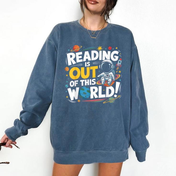 Reading Is Out Of This World Space Book Lover Kids Comfort Colors Sweatshirt
