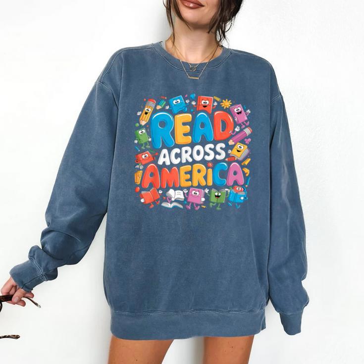 Reads Across Tee America Books Reader Reading Teacher Comfort Colors Sweatshirt