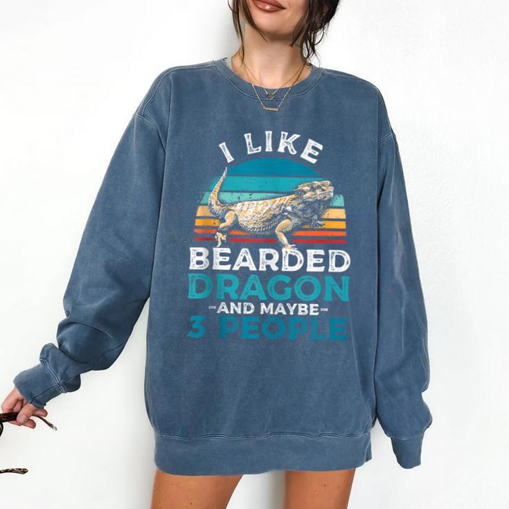 Retro Bearded Dragon Introvert For Lizard Lovers Comfort Colors Sweatshirt