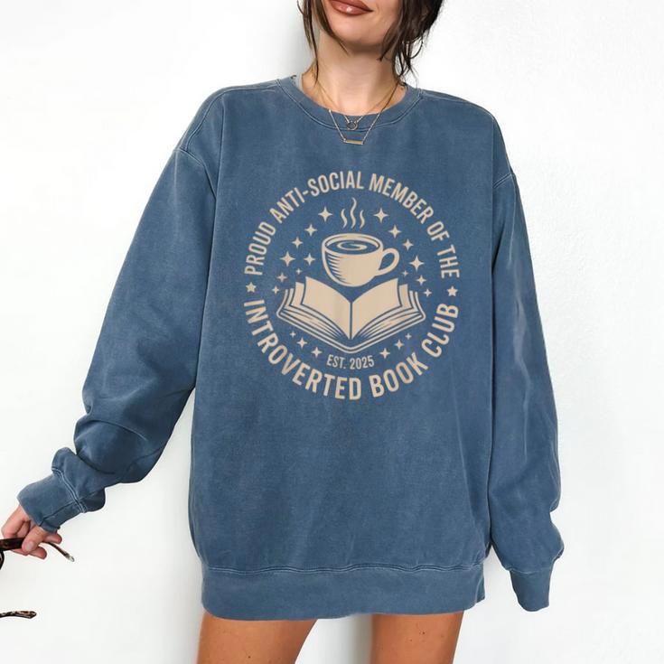 Retro Proud Introverted Book Club Anti Social Reader Comfort Colors Sweatshirt