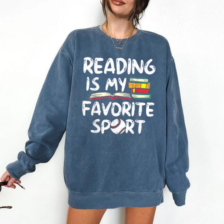 Retro Reading Is My Favorite Sport Baseball World Book Day Comfort Colors Sweatshirt
