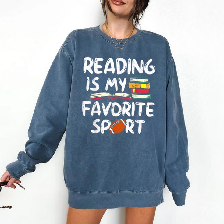Retro Reading Is My Favorite Sport Football World Book Day Comfort Colors Sweatshirt