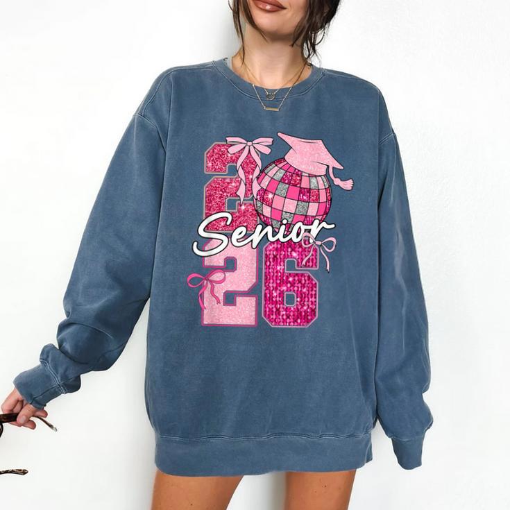 Retro Senior 2026 Coquette Bow Graduation Class Of 2026 Comfort Colors Sweatshirt