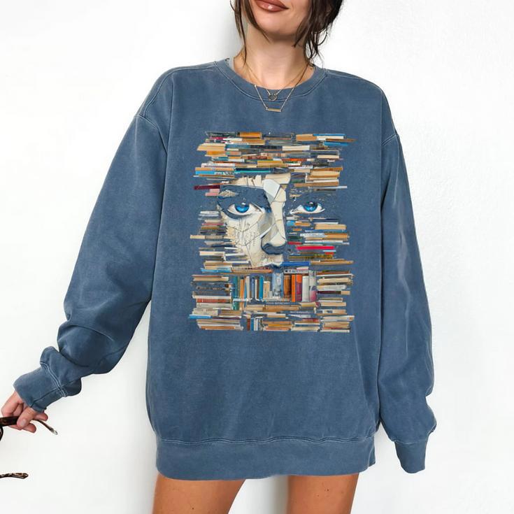 RtY Book Man Graphic Eyes Colorful Art Small Comfort Colors Sweatshirt
