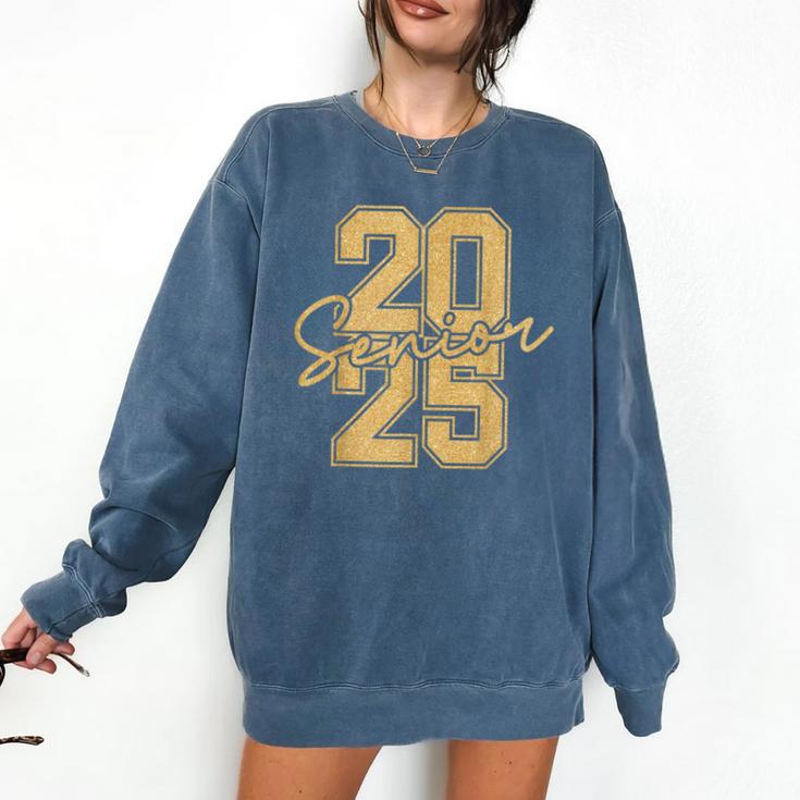 Senior 2025 Class Of 2025 Gold Senior Graduation Comfort Colors Sweatshirt