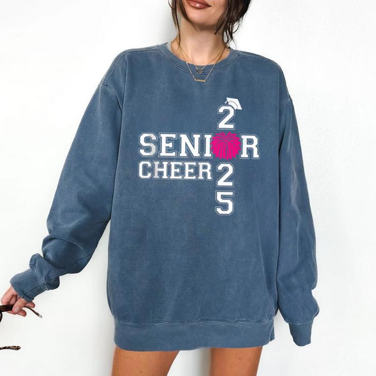 Senior Cheerleader Cheer Class Of 2025 Graduation Graduate Comfort Colors Sweatshirt
