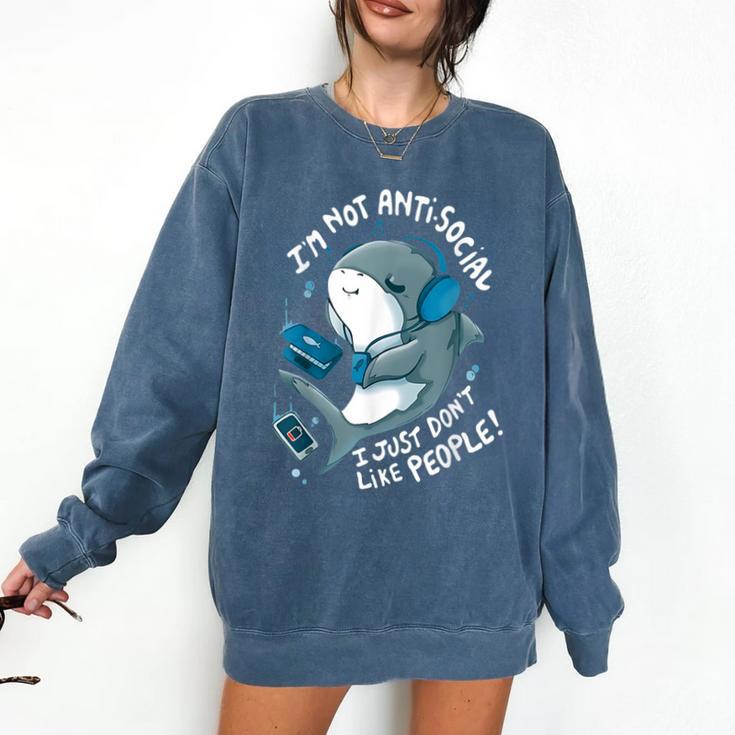 Shark Don’t Like People Antisocial Introvert Comfort Colors Sweatshirt