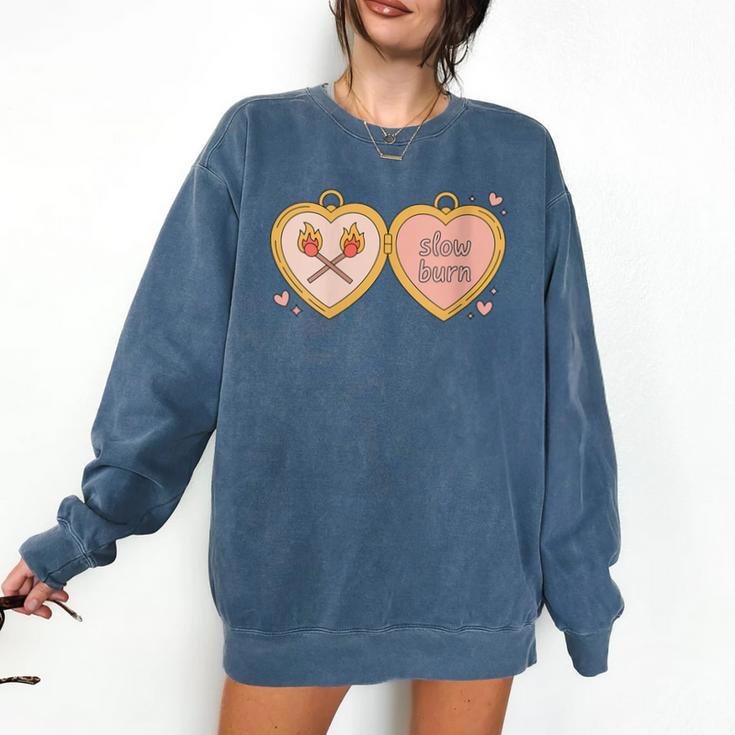 Slow Burn Romance Book Lover Tee Comfort Colors Sweatshirt