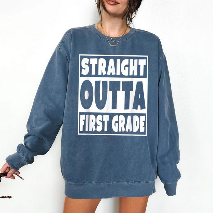 Straight Outta First Grade Graduation Class Comfort Colors Sweatshirt