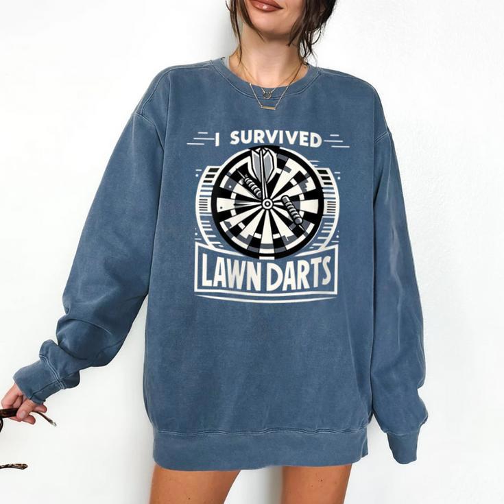 I Survived Lawn Darts Classic Yard Nostalgia Game Fun Comfort Colors Sweatshirt