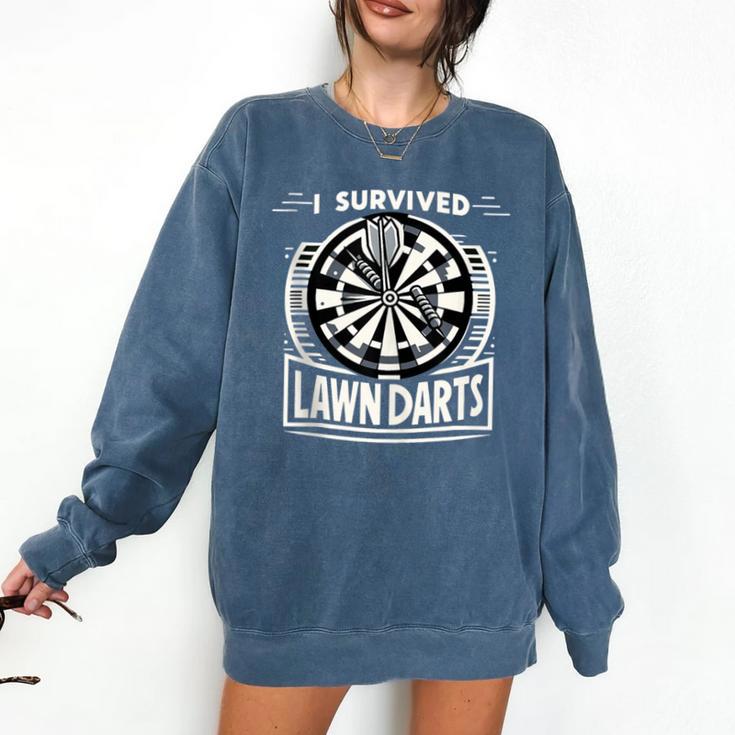 I Survived Lawn Darts Classic Yard Nostalgia Game Fun Comfort Colors Sweatshirt