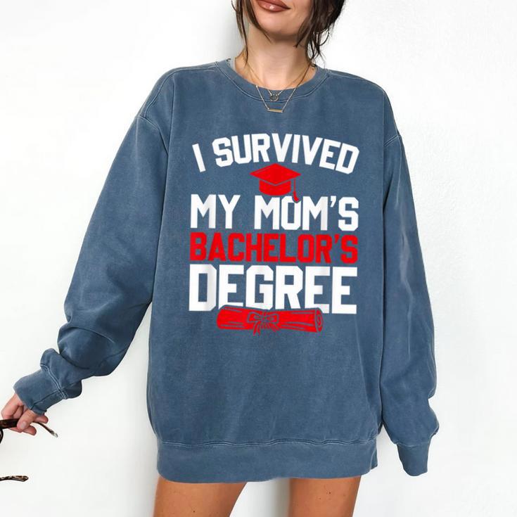 I Survived My Mom's Bachelor's Degree Graduation Comfort Colors Sweatshirt