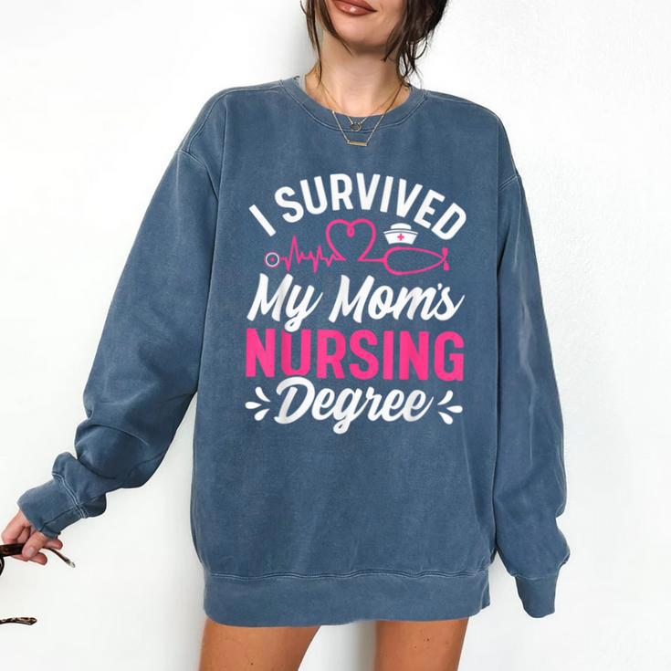 I Survived My Mom's Nursing Degree Nurse Graduation Comfort Colors Sweatshirt