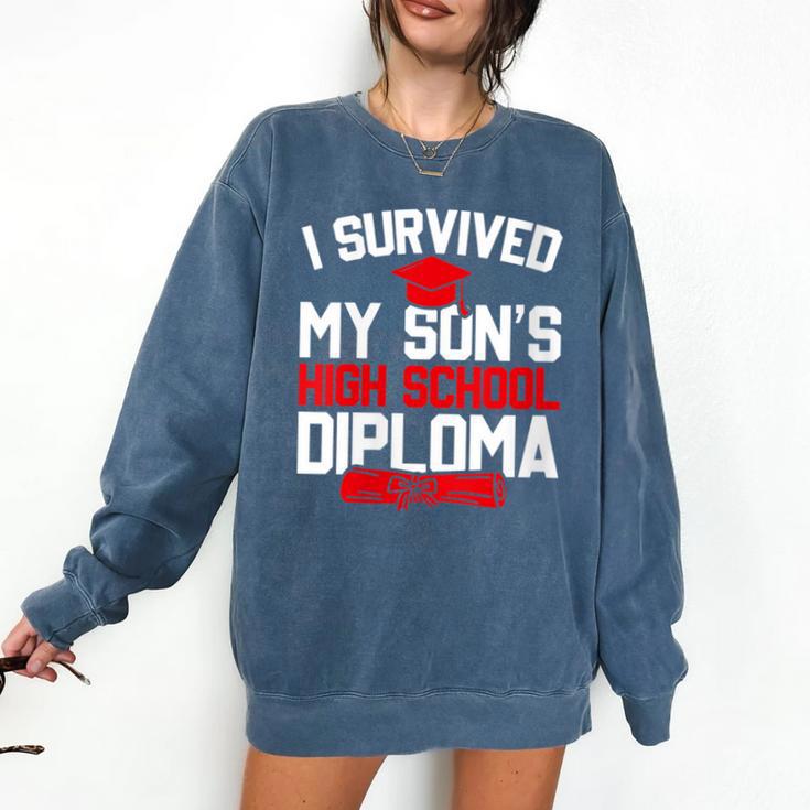 I Survived My Son's High School Diploma Graduation Comfort Colors Sweatshirt