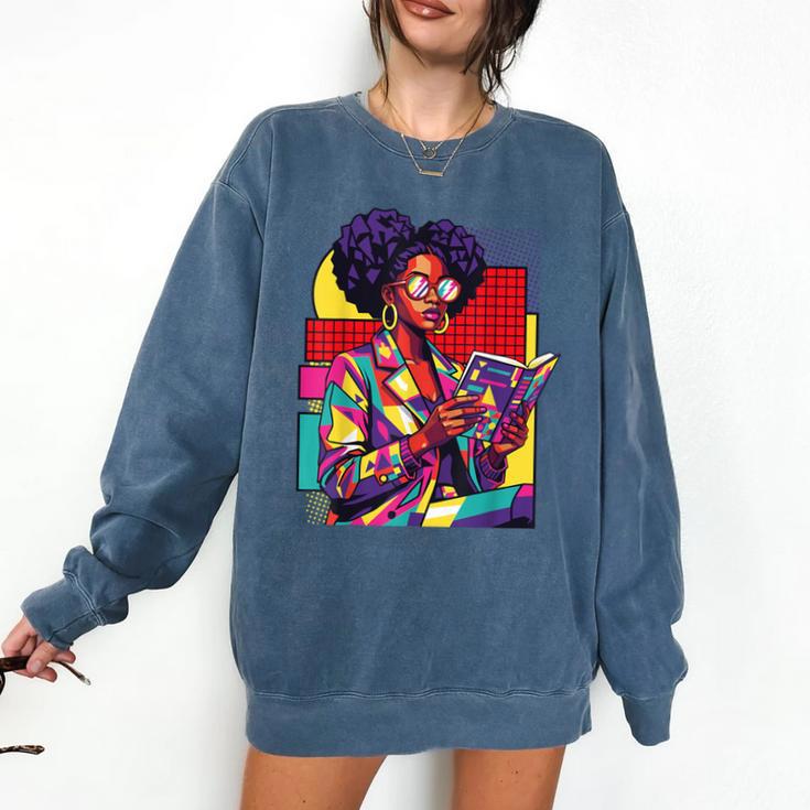 History Woman Reading Book Geometric Girl Educated Comfort Colors Sweatshirt